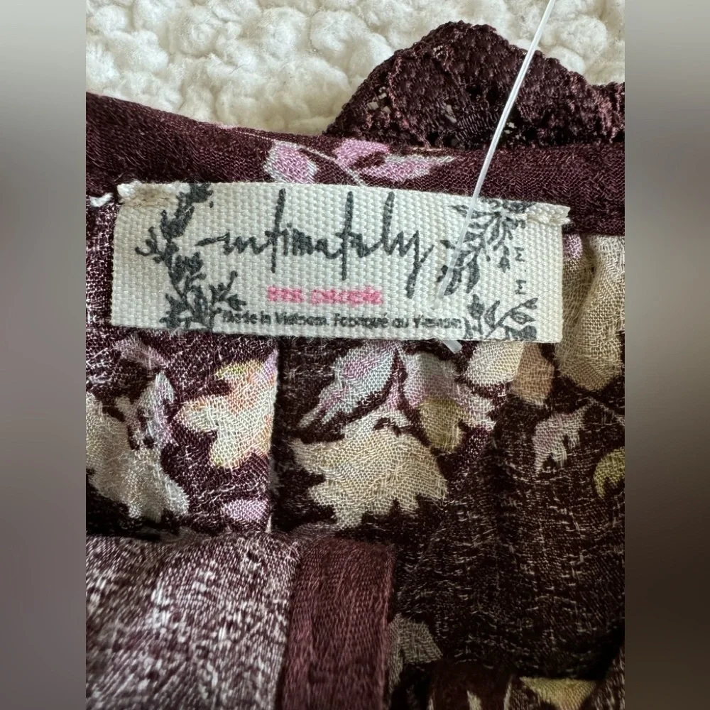 Intimately by Free People Chocolate Merlot Combo Ruffled  Thong Bodysuit Size M - Picture 6 of 13